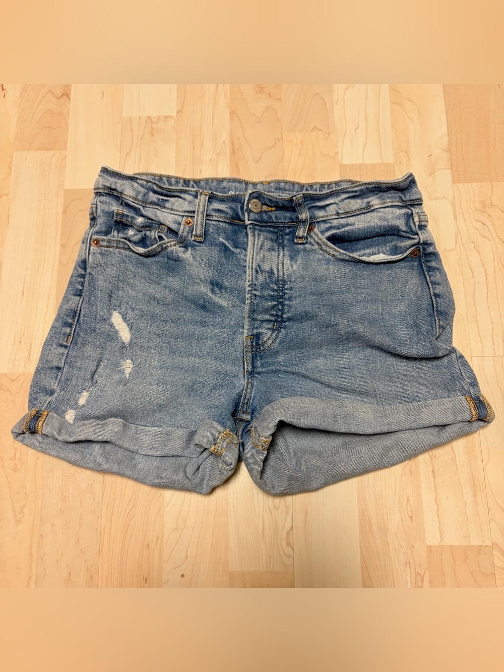 Old Navy Light Blue Rolled-Hem Denim Shorts